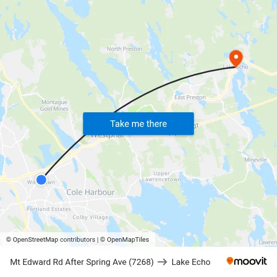 Mt Edward Rd After Spring Ave (7268) to Lake Echo map
