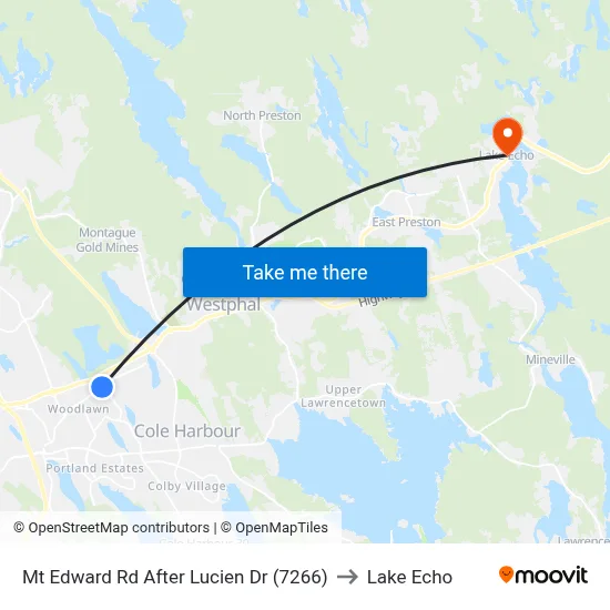 Mt Edward Rd After Lucien Dr (7266) to Lake Echo map