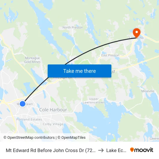 Mt Edward Rd Before John Cross Dr (7261) to Lake Echo map