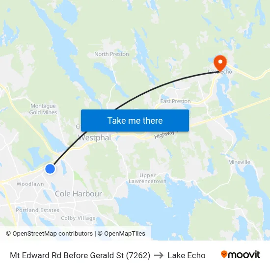 Mt Edward Rd Before Gerald St (7262) to Lake Echo map