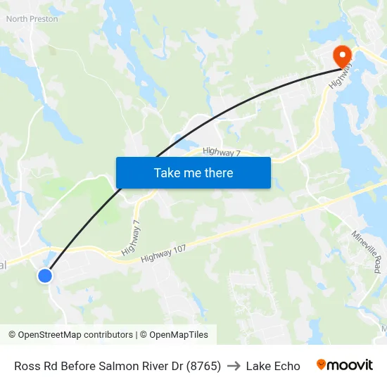 Ross Rd Before Salmon River Dr (8765) to Lake Echo map