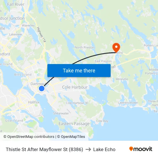 Thistle St After Mayflower St (8386) to Lake Echo map