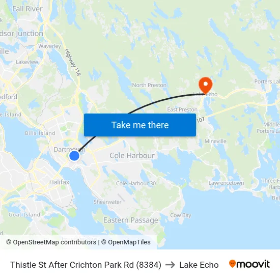 Thistle St After Crichton Park Rd (8384) to Lake Echo map