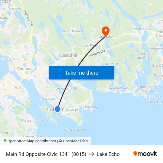Main Rd Opposite Civic 1341 (8015) to Lake Echo map
