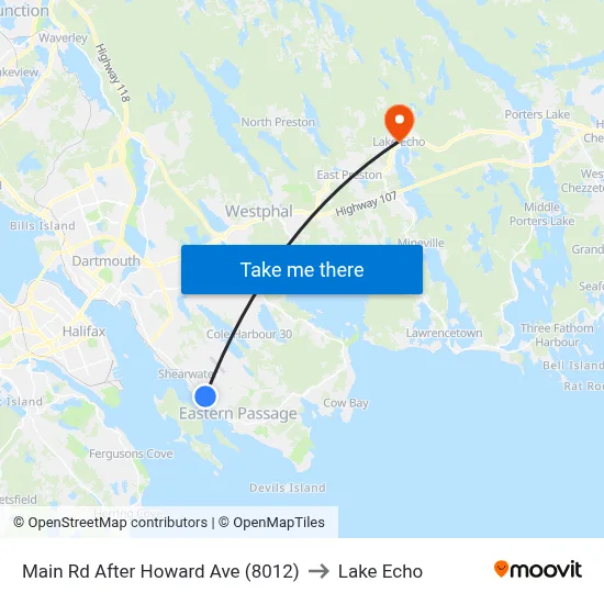 Main Rd After Howard Ave (8012) to Lake Echo map