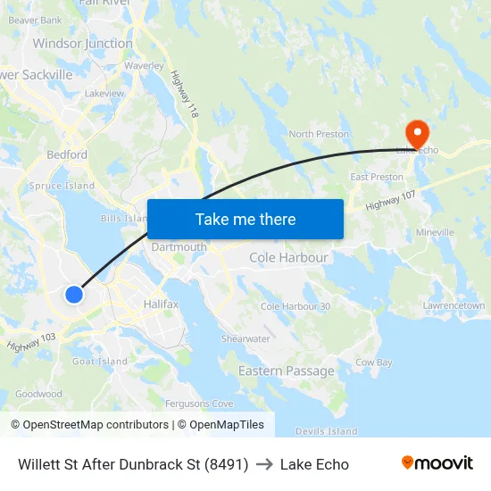 Willett St After Dunbrack St (8491) to Lake Echo map