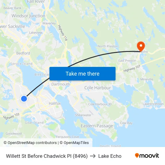 Willett St Before Chadwick Pl (8496) to Lake Echo map