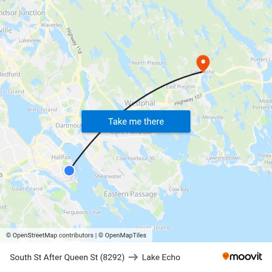 South St After Queen St (8292) to Lake Echo map