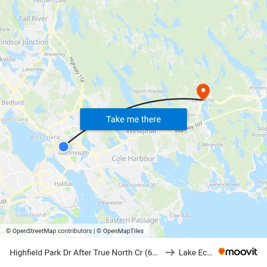 Highfield Park Dr After True North Cr (6927) to Lake Echo map