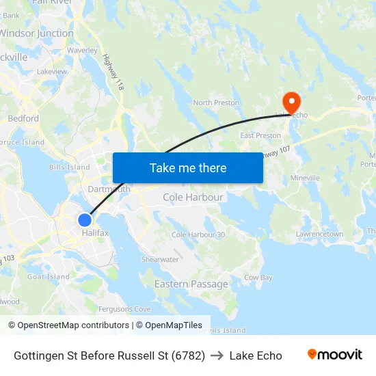 Gottingen St Before Russell St (6782) to Lake Echo map