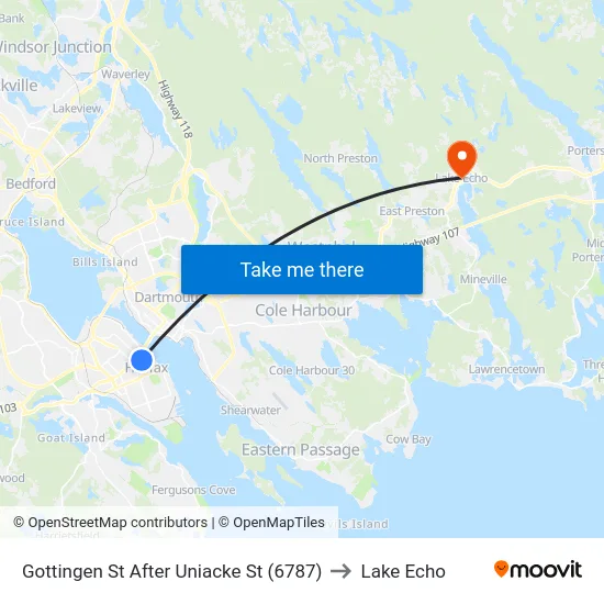 Gottingen St After Uniacke St (6787) to Lake Echo map