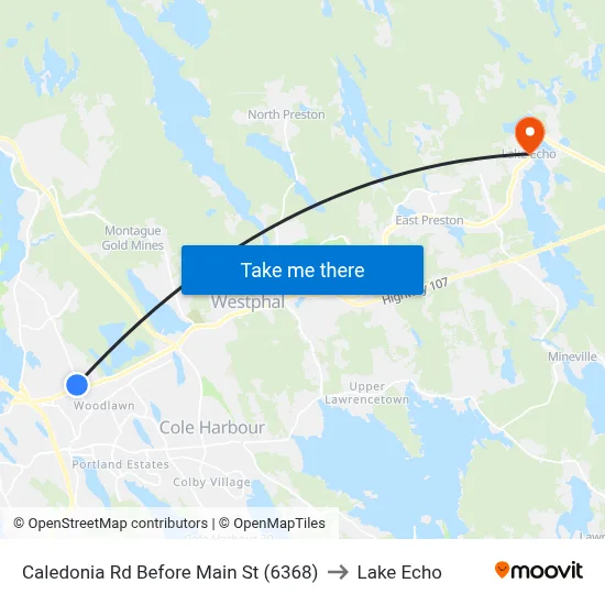 Caledonia Rd Before Main St (6368) to Lake Echo map