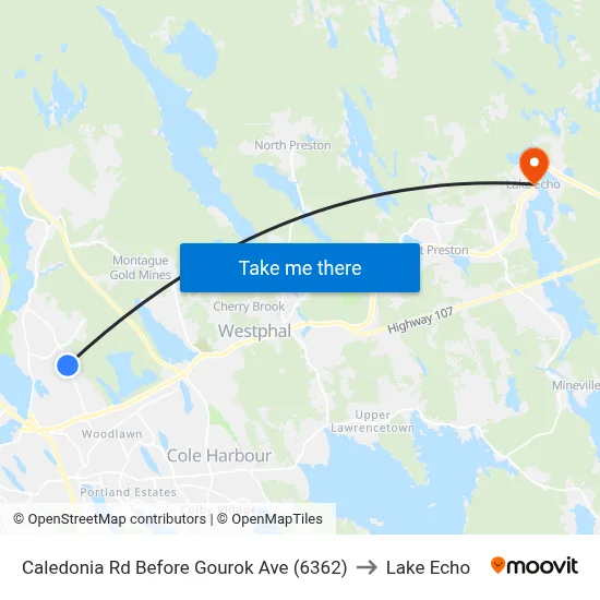 Caledonia Rd Before Gourok Ave (6362) to Lake Echo map