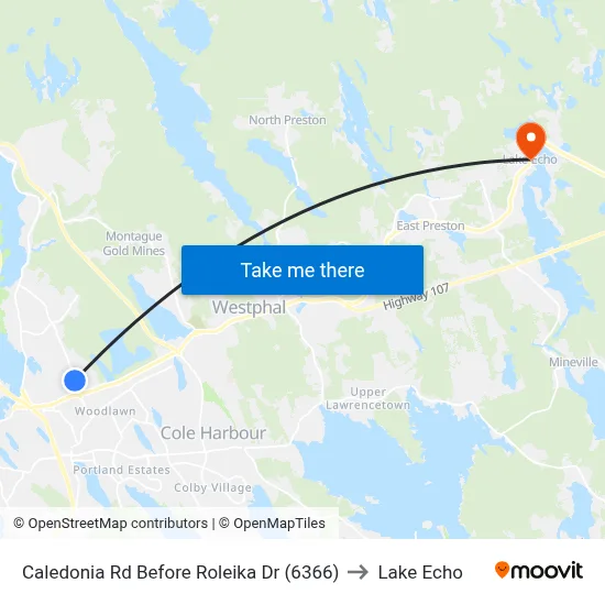 Caledonia Rd Before Roleika Dr (6366) to Lake Echo map