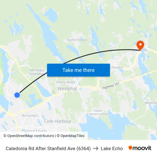 Caledonia Rd After Stanfield Ave (6364) to Lake Echo map