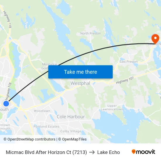 Micmac Blvd After Horizon Ct (7213) to Lake Echo map