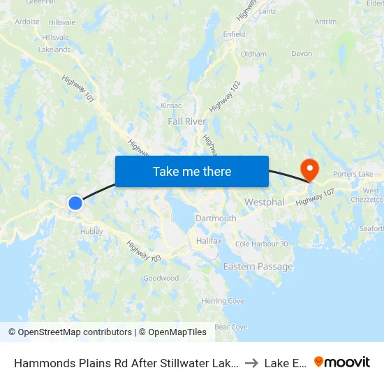 Hammonds Plains Rd After Stillwater Lake Dr (6815) to Lake Echo map