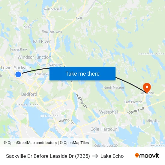Sackville Dr Before Leaside Dr (7325) to Lake Echo map