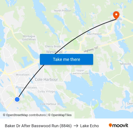 Baker Dr After Basswood Run (8846) to Lake Echo map