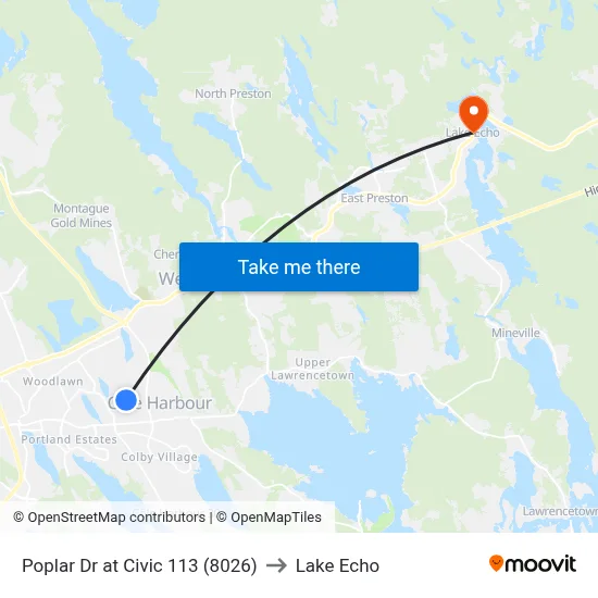 Poplar Dr at Civic 113 (8026) to Lake Echo map