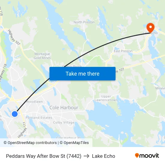 Peddars Way After Bow St (7442) to Lake Echo map