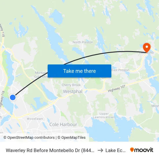 Waverley Rd Before Montebello Dr (8441) to Lake Echo map