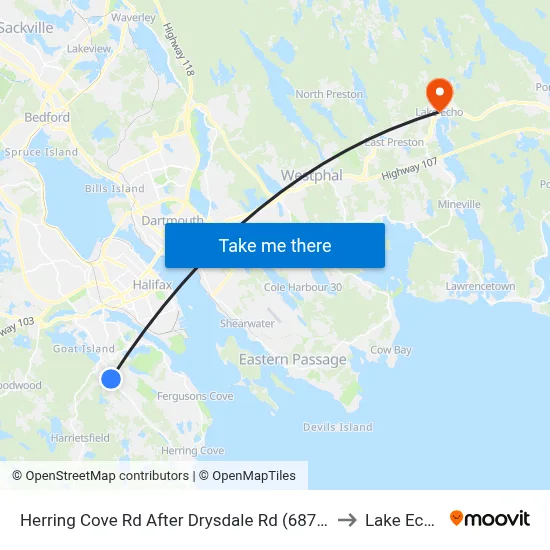 Herring Cove Rd After Drysdale Rd (6874) to Lake Echo map