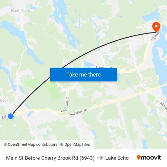 Main St Before Cherry Brook Rd (6943) to Lake Echo map