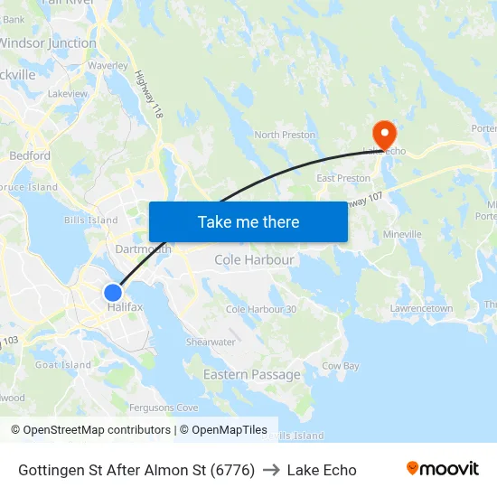 Gottingen St After Almon St (6776) to Lake Echo map