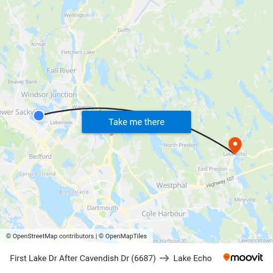 First Lake Dr After Cavendish Dr (6687) to Lake Echo map