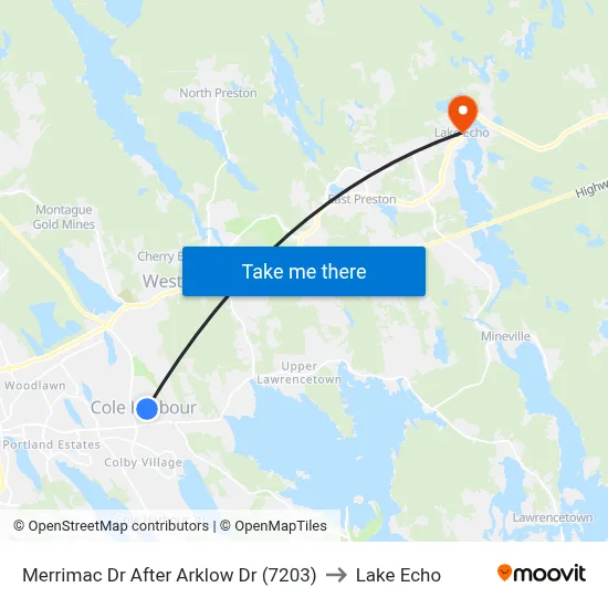 Merrimac Dr After Arklow Dr (7203) to Lake Echo map
