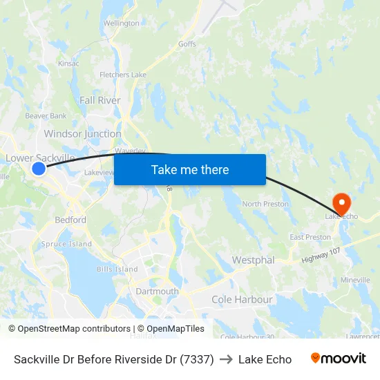Sackville Dr Before Riverside Dr (7337) to Lake Echo map