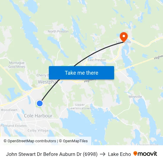 John Stewart Dr Before Auburn Dr (6998) to Lake Echo map