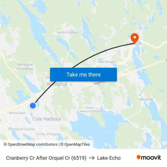 Cranberry Cr After Orquel Cr (6519) to Lake Echo map