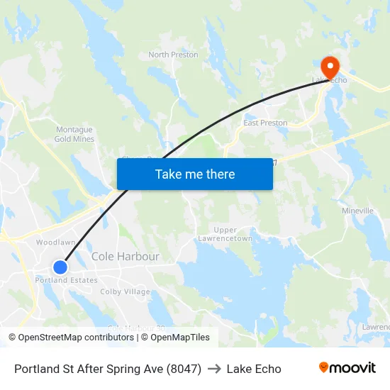 Portland St After Spring Ave (8047) to Lake Echo map