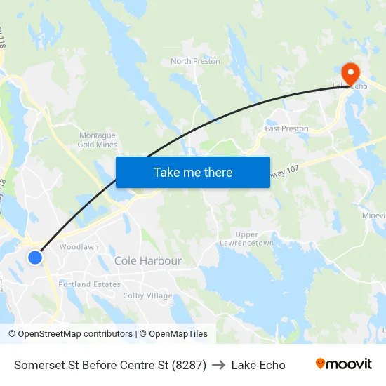 Somerset St Before Centre St (8287) to Lake Echo map