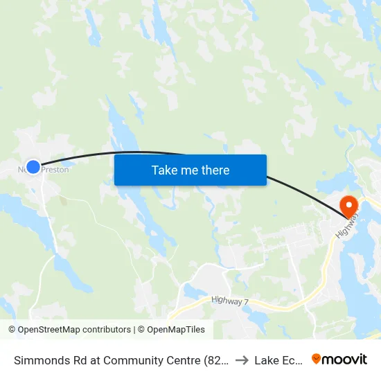 Simmonds Rd at Community Centre (8282) to Lake Echo map