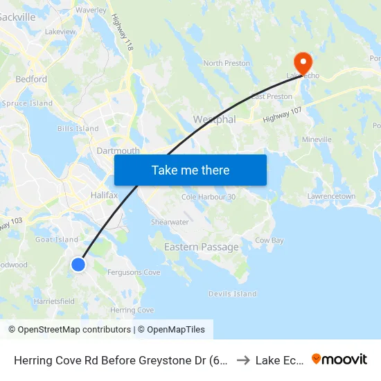 Herring Cove Rd Before Greystone Dr (6897) to Lake Echo map