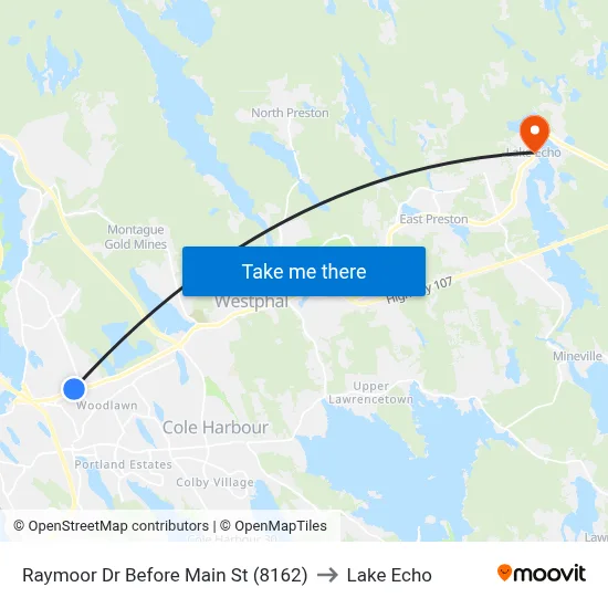 Raymoor Dr Before Main St (8162) to Lake Echo map