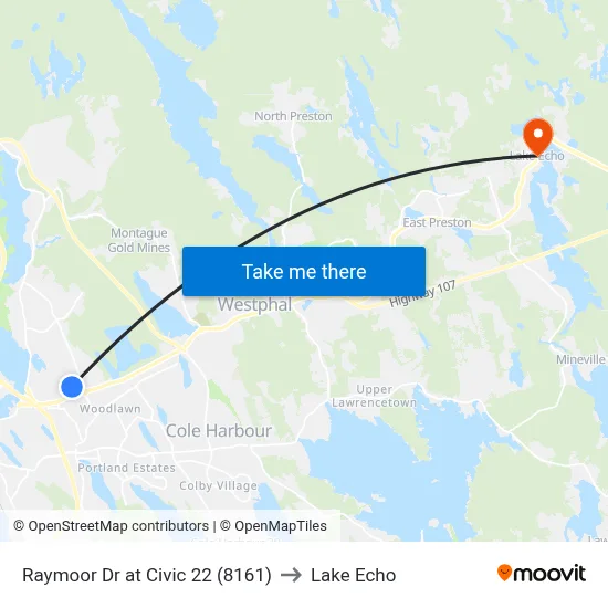 Raymoor Dr at Civic 22 (8161) to Lake Echo map