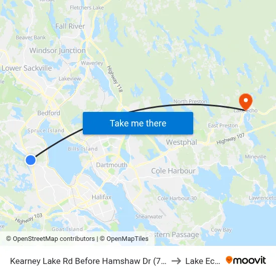 Kearney Lake Rd Before Hamshaw Dr (7030) to Lake Echo map