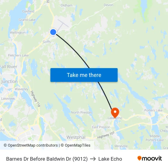 Barnes Dr Before Baldwin Dr (9012) to Lake Echo map