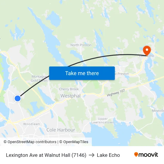 Lexington Ave at Walnut Hall (7146) to Lake Echo map