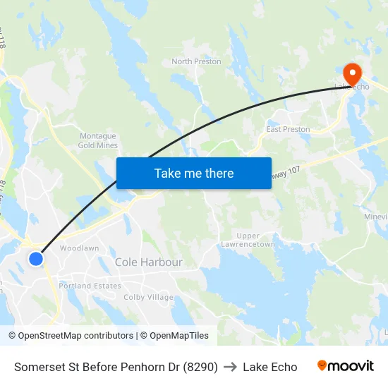 Somerset St Before Penhorn Dr (8290) to Lake Echo map