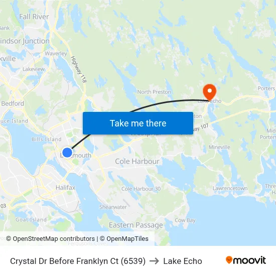 Crystal Dr Before Franklyn Ct (6539) to Lake Echo map