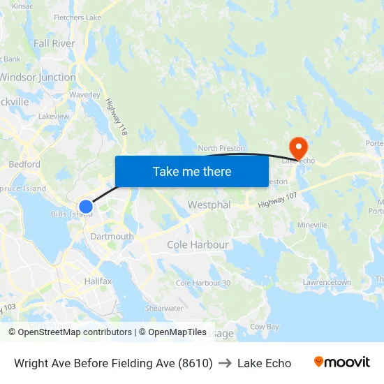 Wright Ave Before Fielding Ave (8610) to Lake Echo map