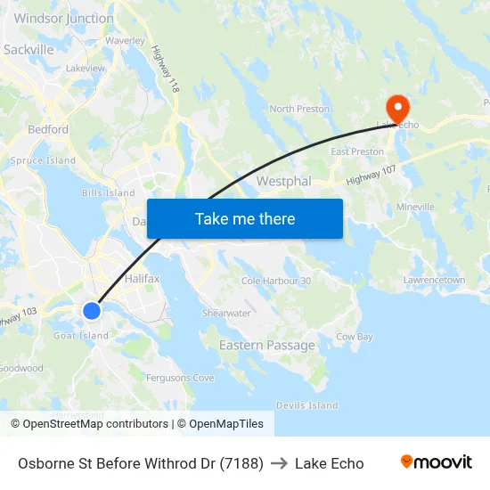 Osborne St Before Withrod Dr (7188) to Lake Echo map