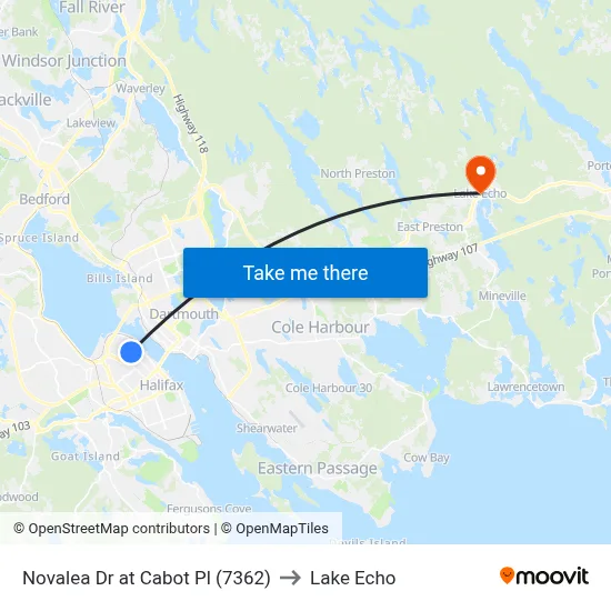 Novalea Dr at Cabot Pl (7362) to Lake Echo map