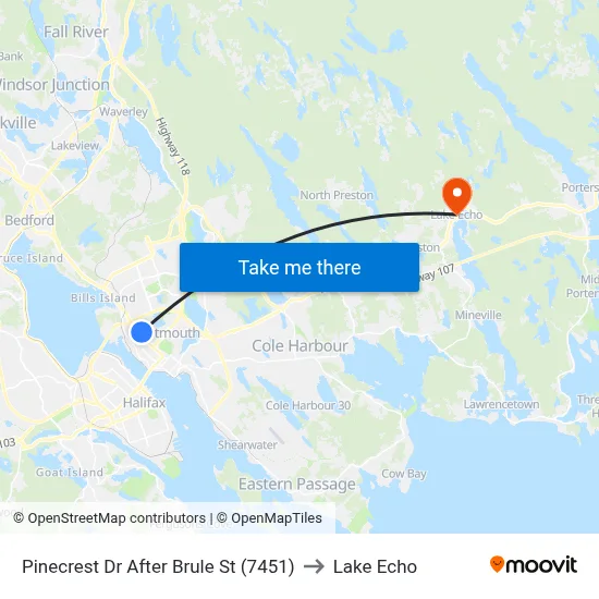 Pinecrest Dr After Brule St (7451) to Lake Echo map