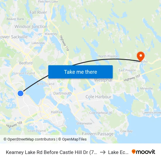 Kearney Lake Rd Before Castle Hill Dr (7024) to Lake Echo map
